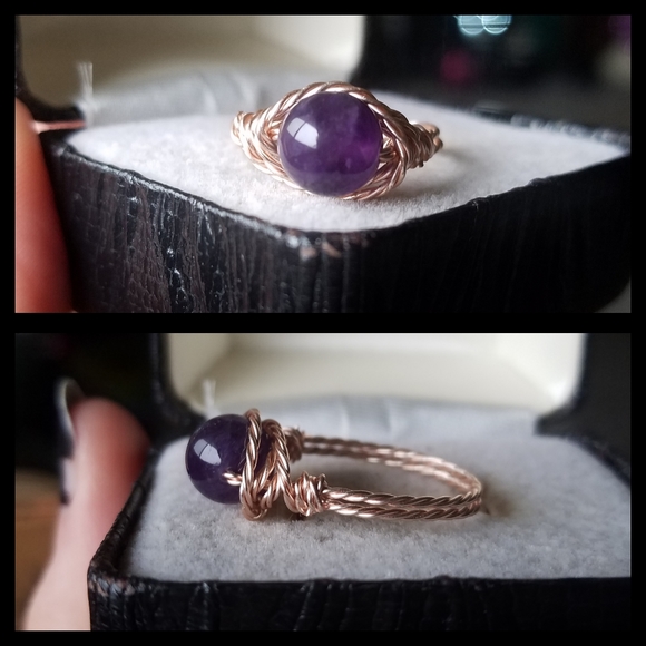 🌙💜 Amethyst Stone Ring - 8 - Picture 2 of 9